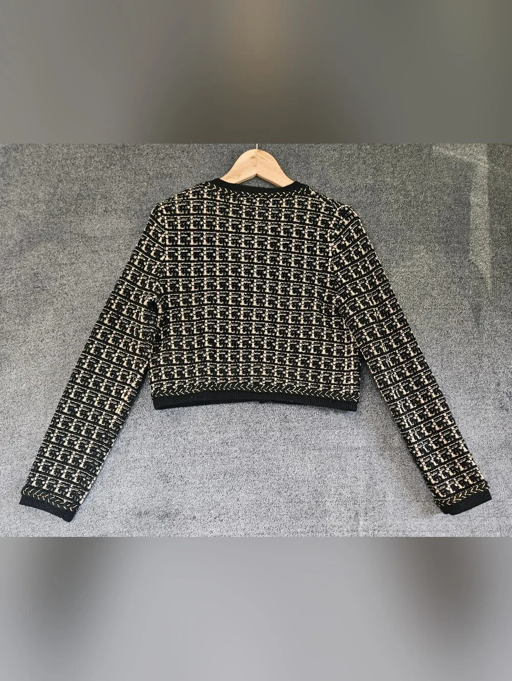 URBAN REVIVO Chic-Preppy Tailored Knit Vintage-Inspired Size M Cardigan/Jacket. - Picture 5 of 8